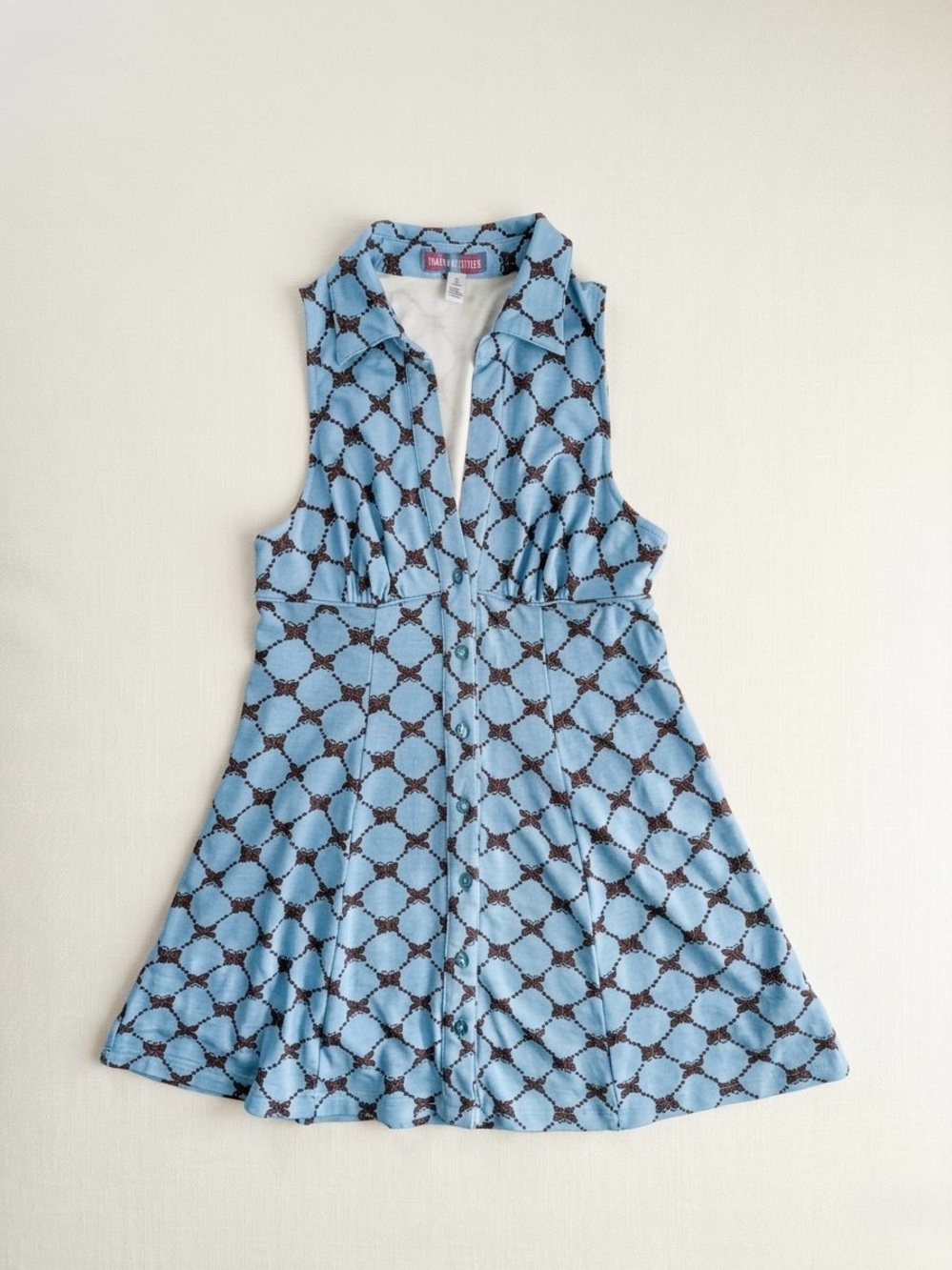 Urban Outfitters Light Blue Butterfly Button-Front Mini Dress